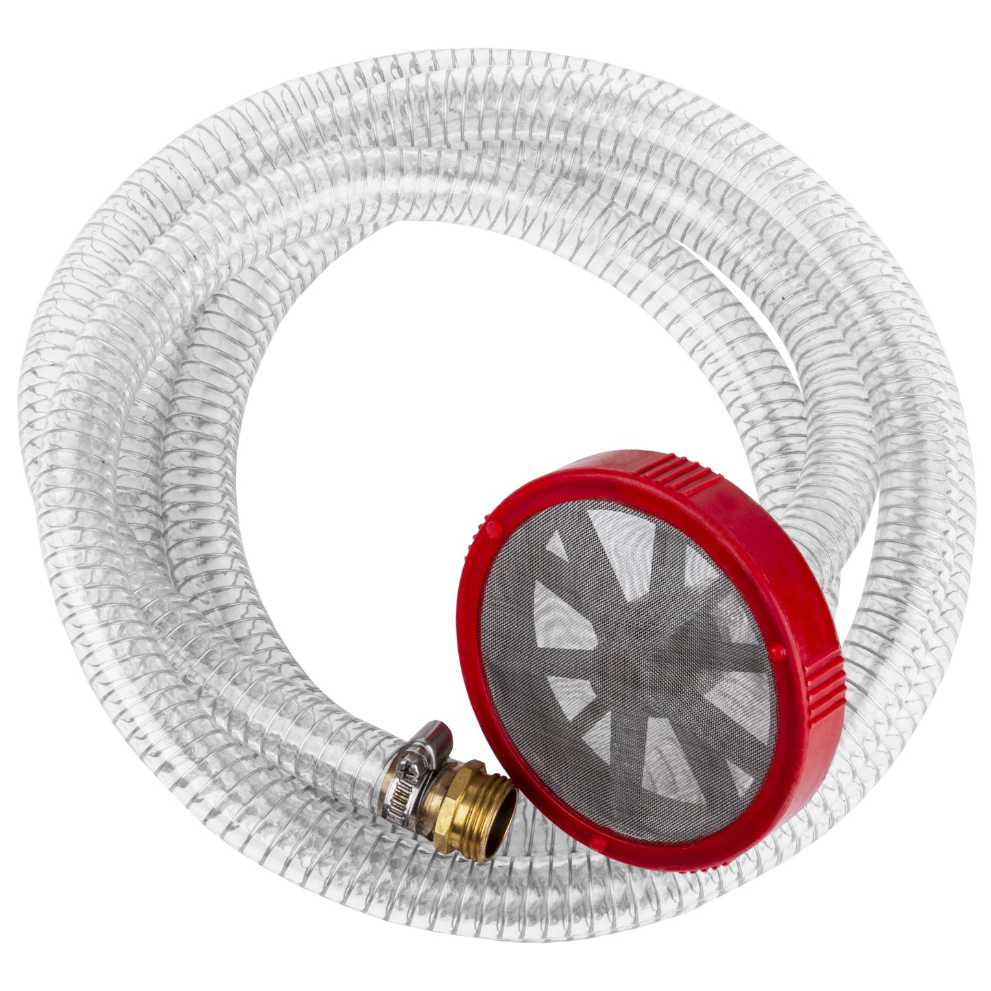 2M Pressure Washer Suction Hose with Strainer – Self-Priming, One-End Filter, for Water Bucket/Tank Intake