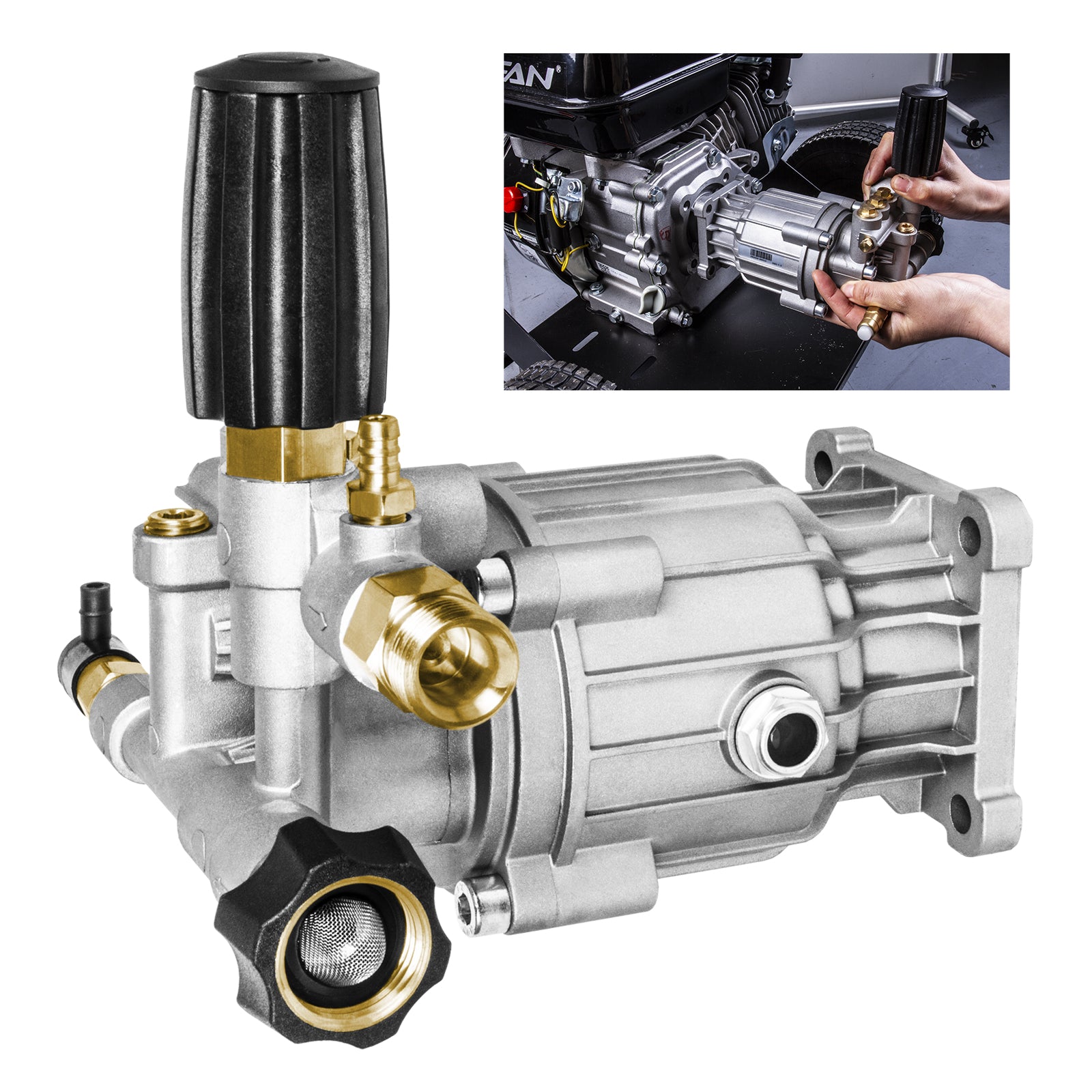 WOJET Pressure Washer Pump, 3/4" Shaft, 3400PSI 2.5GPM, Horizontal Pow