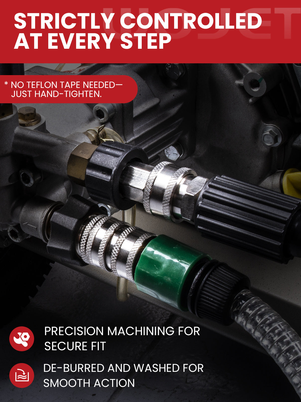 WOJET Pressure Washer Quick Connect Kit, M22 14mm Quick Connect Pressure Washer Fittings, M22 to 3/8 Quick Connect, Pressure Washer Adapter Set, Stainless Steel Hose Adapter