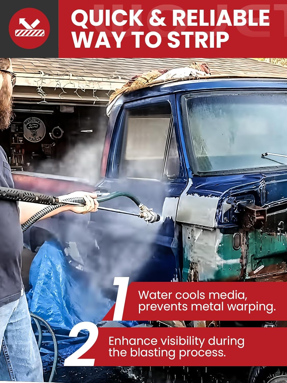 Kit de chorro de arena WOJET, accesorio para chorro de arena húmedo, 5000 PSI, desconexión rápida de 1/4 de pulgada