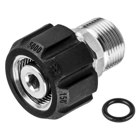 WOJET Pressure Washer Adapter M22-15mm Female Swivel Thread to M22-14mm M 5000PSI Stainless Steel Pressure Washer Hose Adapter, Connect to Power Washer or Accessories with 15mm Male, Convert 15 to 14