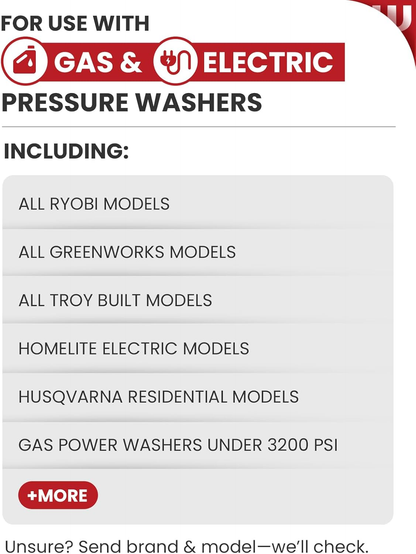 WOJET Pressure Washer Hose 25ftx1/4”, Ultra Flexible Replacement Hose for Ryobi Greenworks Models, Power Washer Hose with M22 14mm Fitting, High Pressure Hose fits Electric Power Washers, 3200PSI