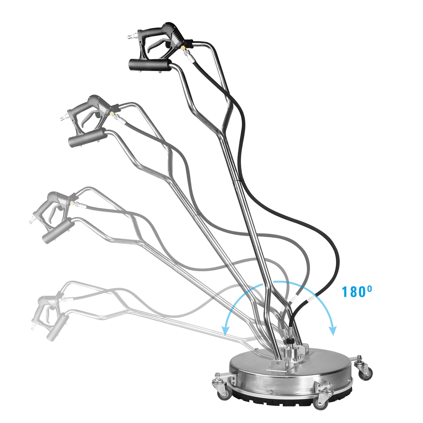 WOJET Limpiador de superficies de lavadora a presión de 20 ", accesorio de lavadora eléctrica de acero inoxidable de 4500 Psi para limpieza de entradas PA7605