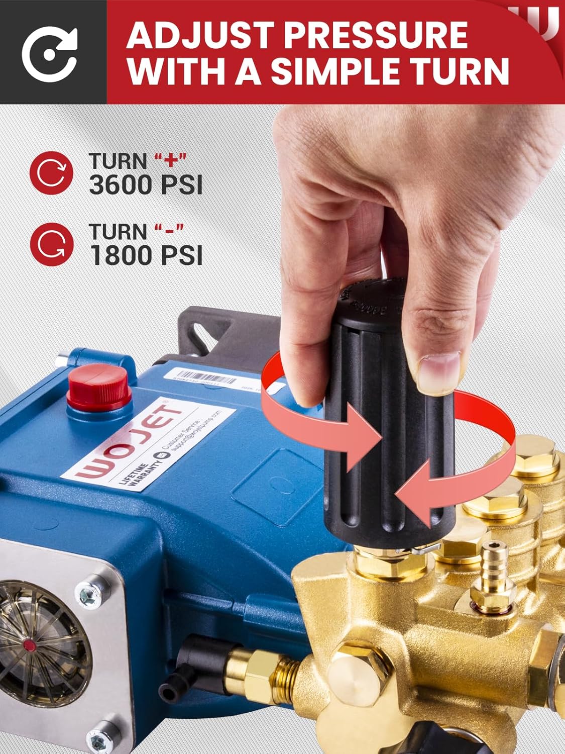 Triplex Plunger Pressure Washer Pump, 3600PSI 2.7GPM, 3/4" Shaft, Self-Priming, Horizontal Replacement Pump Kit for Honda GX160 GX190 GX200, Dewalt 3000PSI, Simpson 90037, Generac 5-7HP Engines