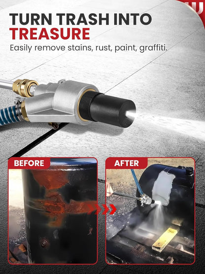 Kit de chorro de arena WOJET, accesorio para chorro de arena húmedo, 5000 PSI, desconexión rápida de 1/4 de pulgada 