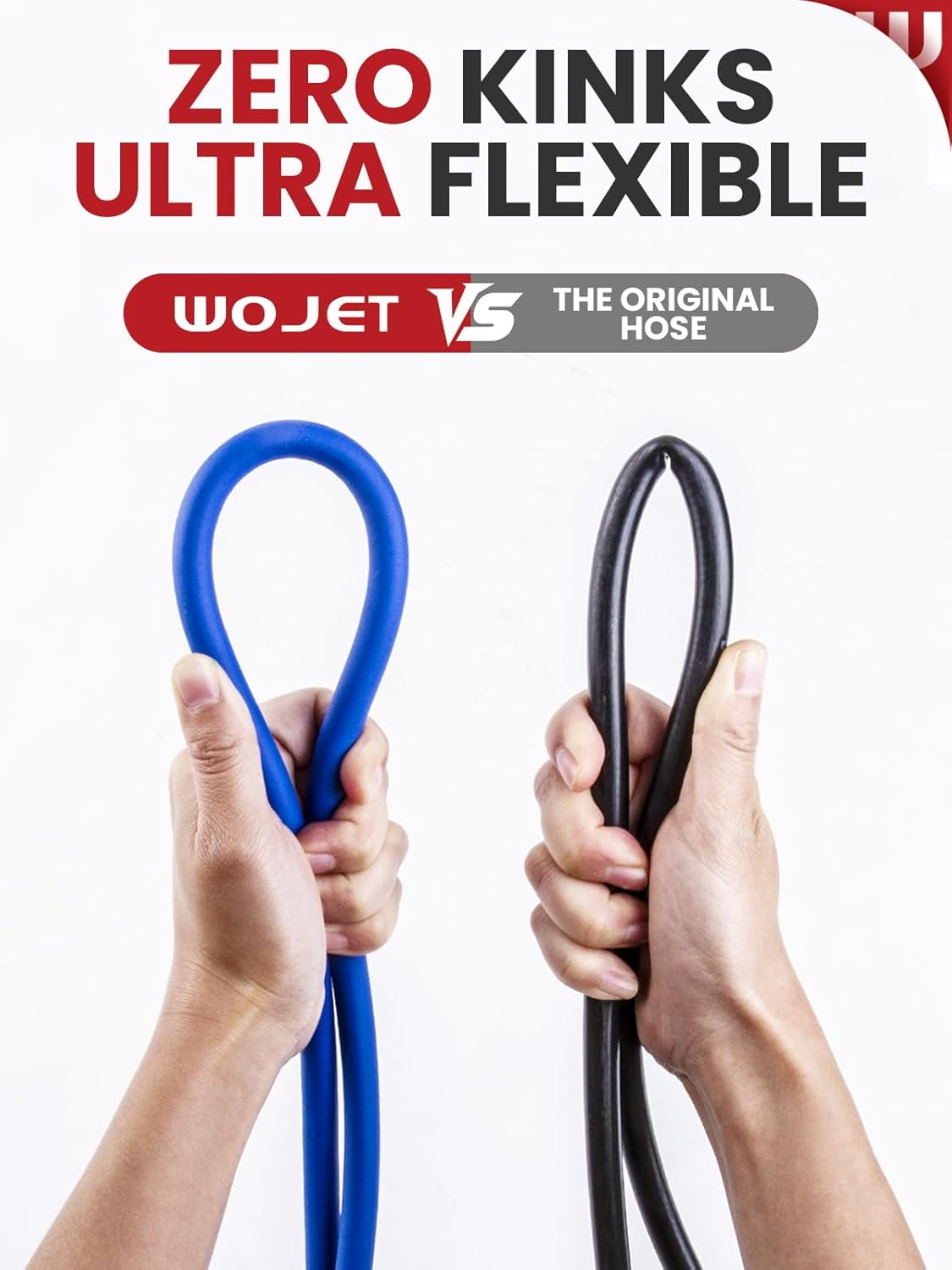 WOJET Pressure Washer Hose 25ftx1/4”, Ultra Flexible Replacement Hose for Ryobi Greenworks Models, Power Washer Hose with M22 14mm Fitting, High Pressure Hose fits Electric Power Washers, 3200PSI