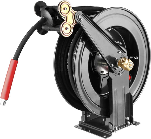 WOJET High Pressure Hose Reel for Air/oil/water 4000 PSI 50ft 3/8" Capacity Pressure washer hose reel(hose not included)