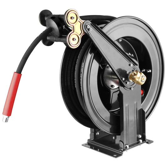 WOJET High Pressure Hose Reel for Air/oil/water 4000 PSI 50ft 3/8" Capacity Pressure washer hose reel(hose not included)