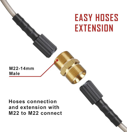 WOJET Pressure Washer Adapter Set, Quick Disconnect Kit, M22 Swivel to 3/8'' Quick Connect, 3/4" to Quick Release, M22 to M22 Convert