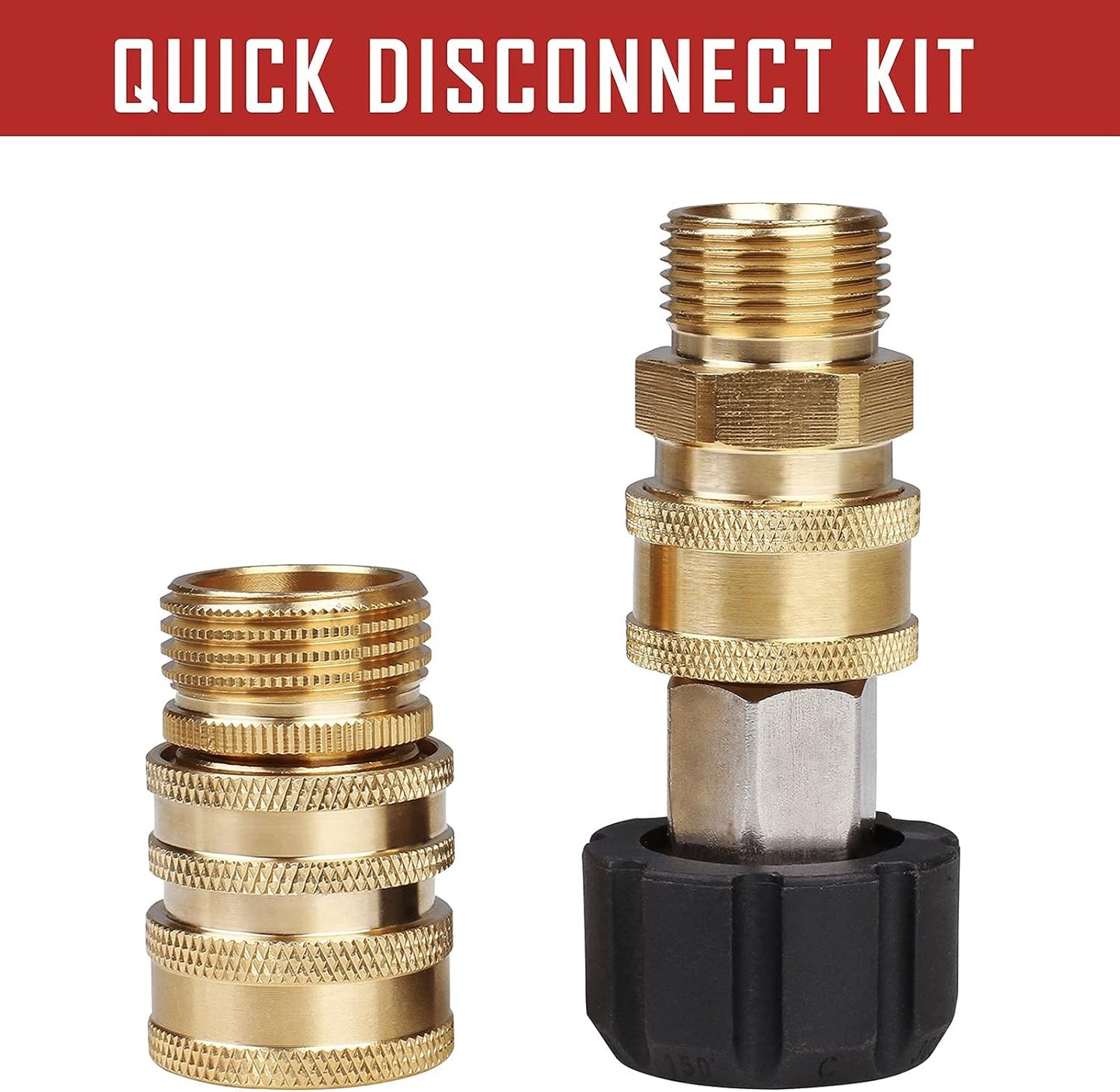 WOJET Pressure Washer Adapter Set, Quick Disconnect Kit, M22 Swivel to 3/8'' Quick Connect, 3/4" to Quick Release, M22 to M22 Convert