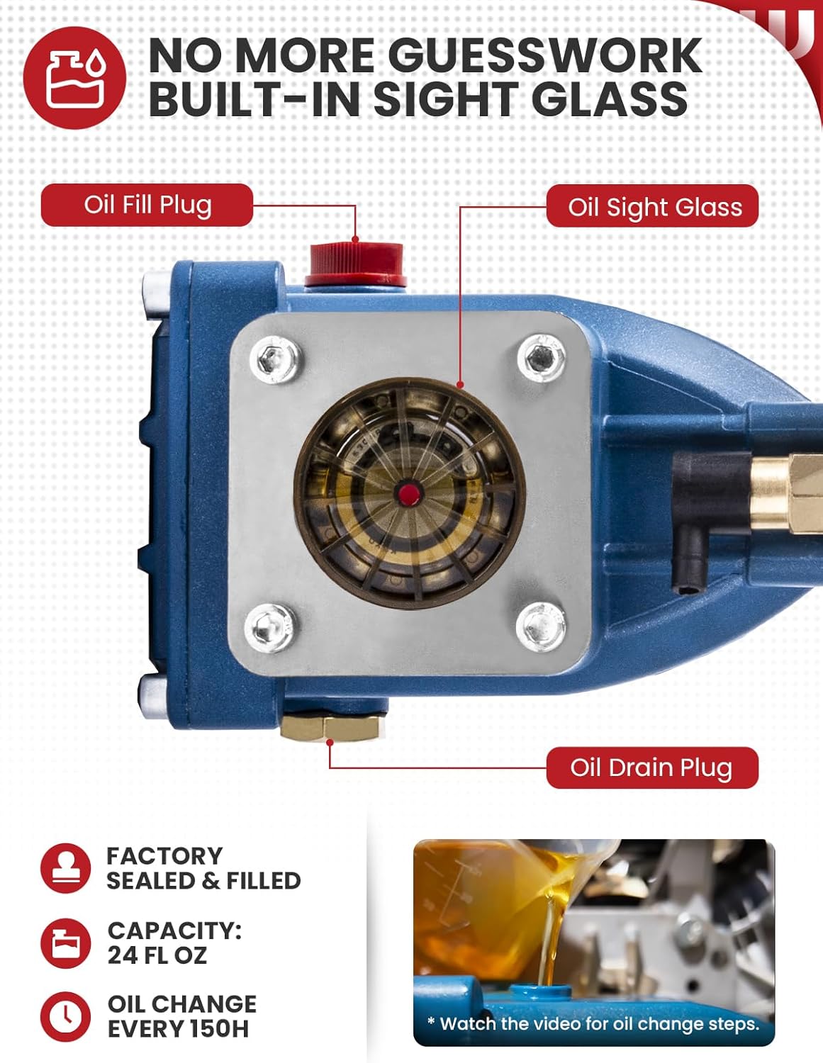 WOJET Triplex Plunger Pressure Washer Pump, 4400PSI 4.0GPM, 1" Shaft, Self-Priming, Horizontal Replacement Pump Kit for Honda GX270 GX340, Dewalt 4000/4200PSI, Simpson PS60869, Generac 9-13HP Engines